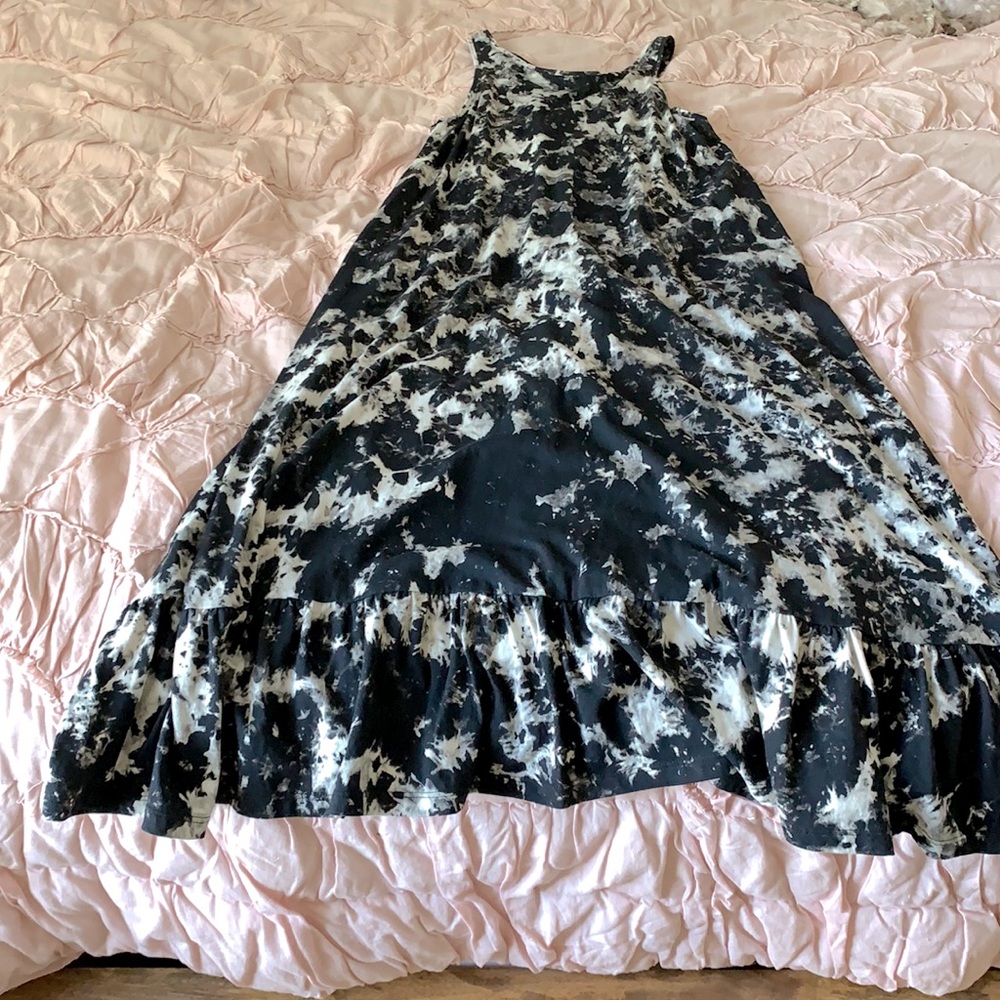 Black and white tie dyed dress